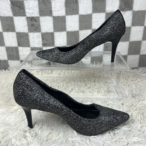 Vera Wang Black Sparkle Heel - Picture 3 of 7